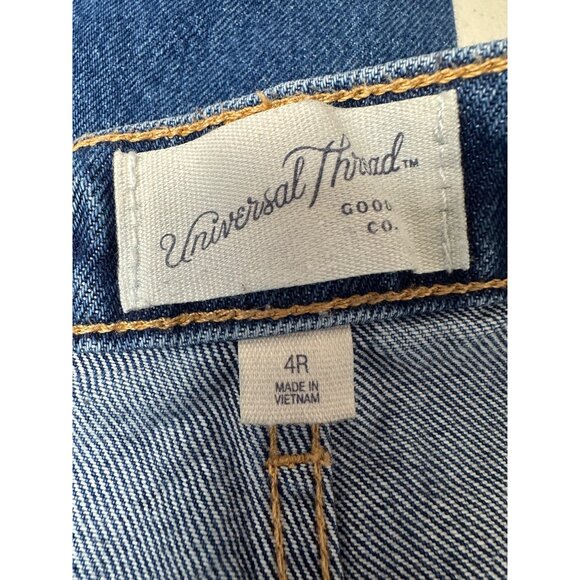 Universal Thread Womens Mid Rise Baggy Jeans Size 4 Cuffed Button Fly - Picture 2 of 8